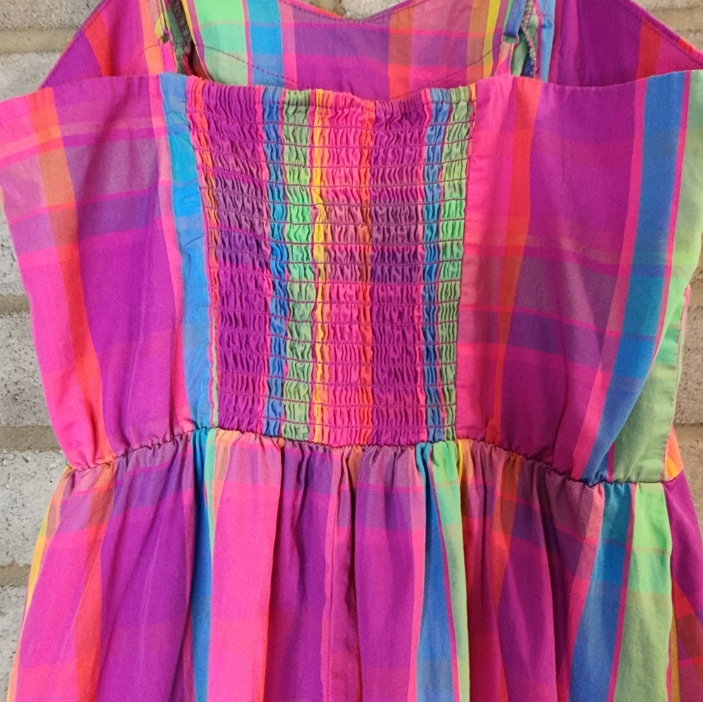 A New Day Plaid Colorful High-low Smocked Dress - Picture 4 of 8